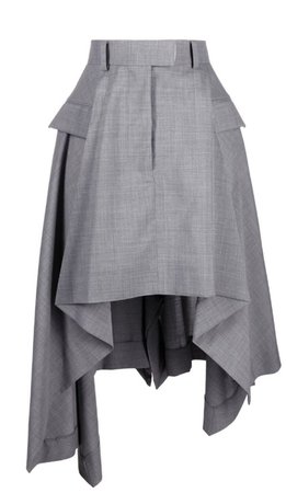 sacai high low asymmetric skirt