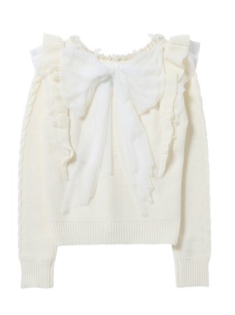 Back Angel Ribbon Frilled Frill Knit (Tops / Pullover) | LODISPOTTO (Rodd Spot) Mail Order | Fashion Walker