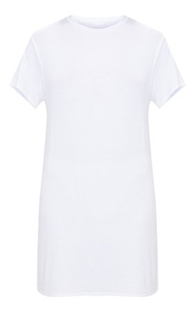 Basic White Short Sleeve T Shirt Dress | PrettyLittleThing USA