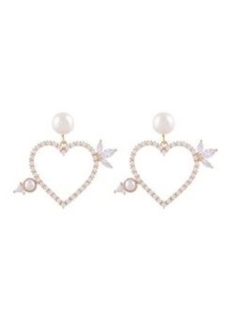 Pearl Heart Arrow Earrings Jewelry