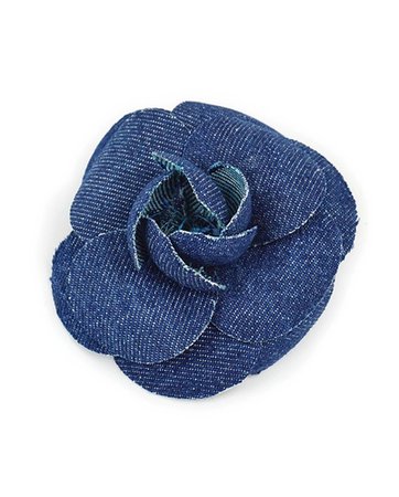 CHANEL Camellia Flower Pin Brooch Corsage Denim Blue | Reebonz Canada