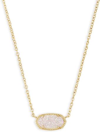 Amazon.com: Kendra Scott Elisa Adjustable Length Pendant Necklace for Women, Fashion Jewelry, 14k Gold-Plated, Iridescent Drusy : Clothing, Shoes & Jewelry