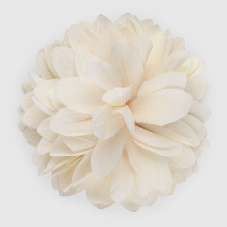 White silk and cotton flower brooch