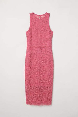 Sleeveless Lace Dress - Pink