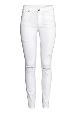 Skinny Regular Jeans - White denim - Ladies | H&M