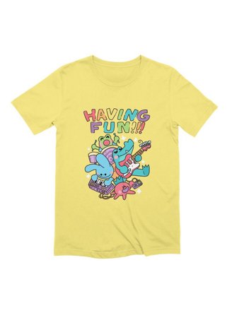 fun yellow rainbow tee shirt tshirt