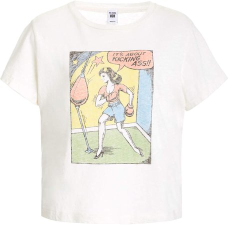 Kick Ass Cotton Cropped T-Shirt