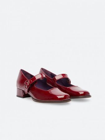 TWIGGY Burgundy patent leather Mary janes | Carel Paris Shoes