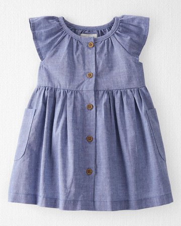 Organic Cotton Dobby Ruffle Dress | carters.com