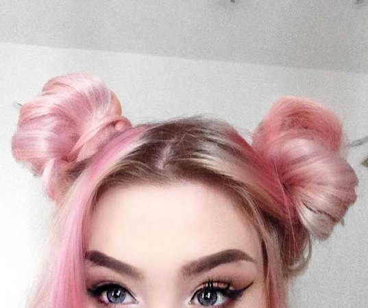 pink space buns