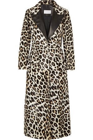 16ARLINGTON | Debbie leather-trimmed leopard-print calf hair coat | NET-A-PORTER.COM