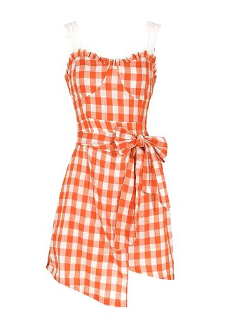 Orange Checkered Dress