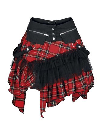 Black and red plaid skirt