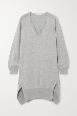 Cashmere And Wool-blend Mini Dress - Gray