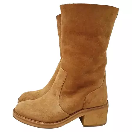 Chanel | Camel Suede Boots | 1stDibs