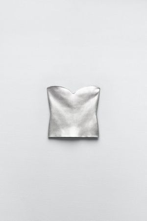 KNIT BUSTIER TOP - Silver | ZARA United States