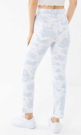 blue and white cherub pants