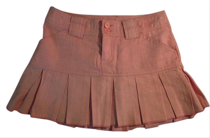 rose denim mini skirt