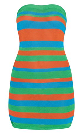 Lime Stripe Sheer Knit Ring Side Dress | PrettyLittleThing USA