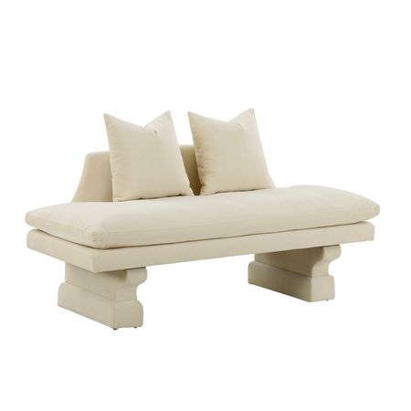 Hyde Frost Blue Velvet Pedestal Sofa - TOV Furniture