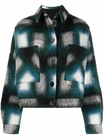 IRO Hanzel check-print oversize jacket - FARFETCH