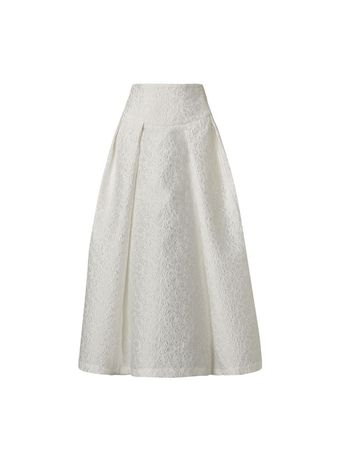 Jacquard Pleated Midi Bridal Skirt | Sassi Holford