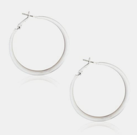 white 70’s earrings