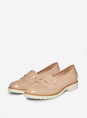 Wide Fit Nude 'Lyle' Loafers | Dorothy Perkins