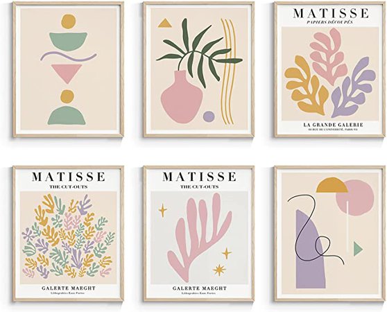 Amazon.com: InSimSea Sage Green Matisse Print Room Decor - Abstract Wall Art Prints Posters for Room Aesthetic - Danish Pastel Room Decor Aesthetic Posters & Prints Set of 6 (UNFRAMED, 8x10in): Posters & Prints