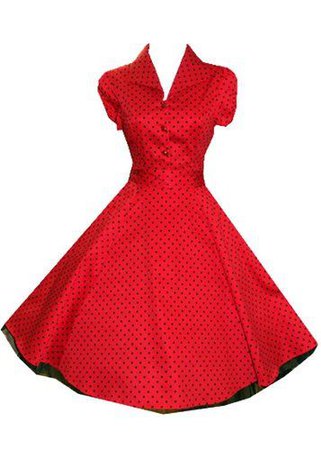 Vintage Red Dotted Dress