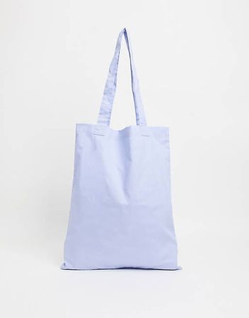 light blue canvas tote bag