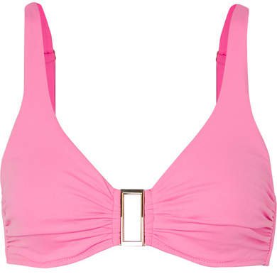 Bel Air Embellished Ruched Underwired Bikini Top - Pink