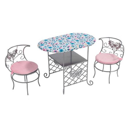 Badger Basket Tea Time Metal Doll Table And Chair Set With Accessories - Silver/Pink/Multi : Target