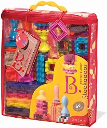 Amazon.com: B. toys - Building Blocks for Kids – 68 Toy Blocks in a Storage Pouch – STEM Toys – Soft & Interlocking Blocks – Bristle Block Stackadoos – 2 years + : Toys & Games