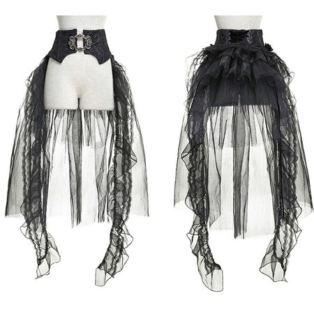 New Swallow-tail black mesh layered long tail skirt.... - Depop