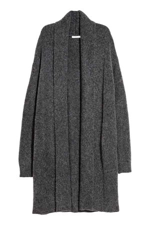 Knitted cardigan | Dark grey marl | LADIES | H&M NZ