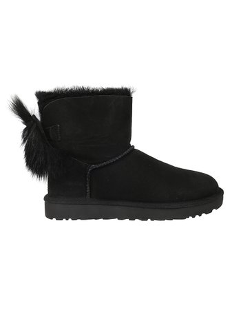 UGG Fluff Bow Mini Ankle Boots