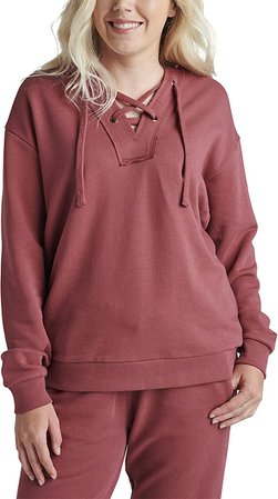 JAG Jeans Women's The Lace-up Hoodie, Sea Salt, XL at Amazon Women’s Clothing store