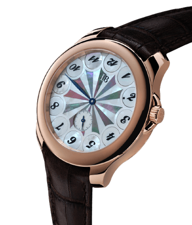 Ludovic Ballouard, Upside Down Marquetry Mother of Pearl and Rose Gold 41mm watch