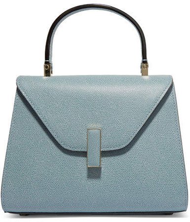 Iside Mini Textured-leather Tote - Blue