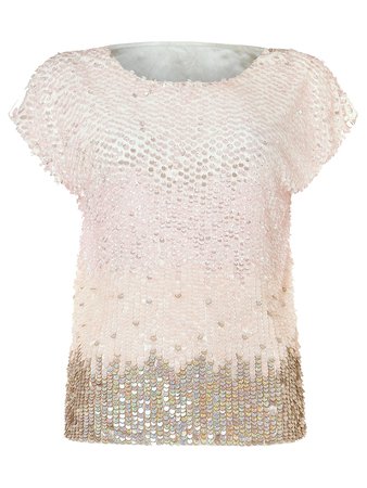 Damsel in a Dress Graduated Sequin Top, Champagne at John Lewis & Partners