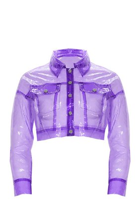 Lilac Transparent Crop Jacket | PrettyLittleThing