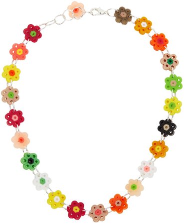 Anna Sui: SSENSE Exclusive Multicolor Daisy Chains Flower Choker | SSENSE