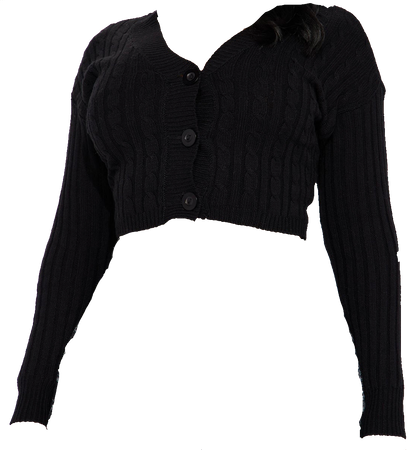 FASHION NOVA- Frankie cable knit cardigan sweater black