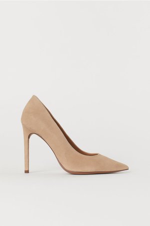 Suede court shoes - Beige - Ladies | H&M IE