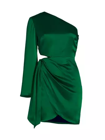 Shop Amanda Uprichard Dolores One-Shoulder Cut-Out Minidress | Saks Fifth Avenue