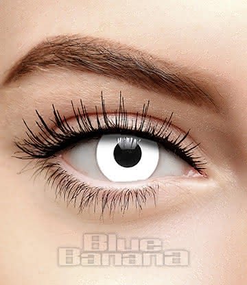 Blind Zombie Halloween 1 Day White Coloured Contact Lenses, Coloured Contacts UK
