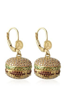 Hamburger 14k Gold-Plated Earrings By Judith Leiber | Moda Operandi
