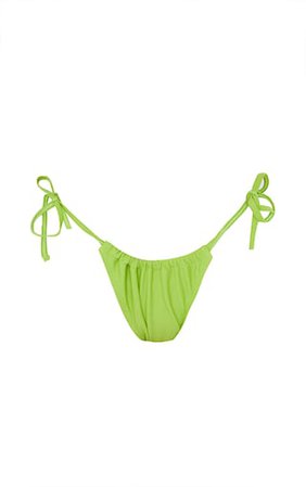 Olive Ruched Full Bikini Bottom | PrettyLittleThing USA