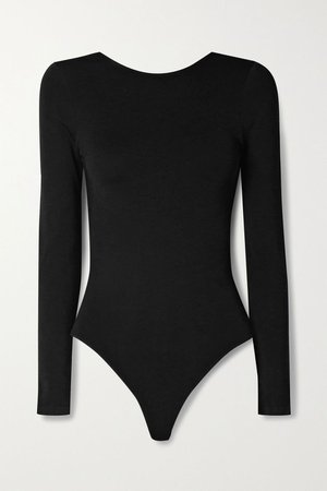 Black Memphis stretch-jersey thong bodysuit | Wolford | NET-A-PORTER
